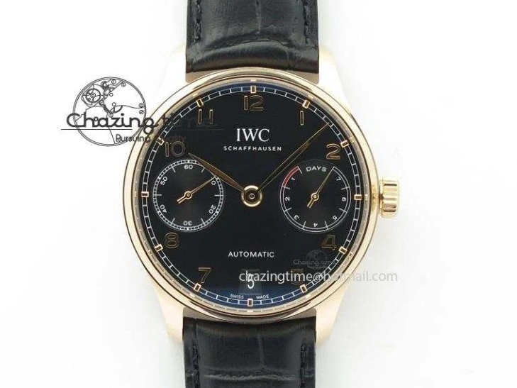 MIROTIME 0406 Thermal Portuguese Real PR Real Annual Calendar IW503501 RG ZF 1:1 Best Edition White Dial on Black Leather Strap A 7150